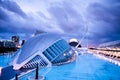 Modern Architecture of City of Arts and Sciences in evening twilight. Valencia, Spain Royalty Free Stock Photo