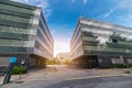 Modern Architecture and Contemporary Facade Building Design, Geometric Structure of Office Building, Cityscape of Urban Downtown