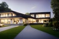 Modern architecture design illustration - modern villa in nature