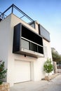 Modern architecture exterior detail, white and clean