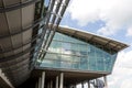 Modern architecture, exterior view Airport building in Leipzig