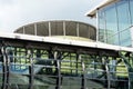 Modern architecture, exterior view Airport building in Leipzig