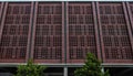 Modern architecture facade of a car parking area in the citry