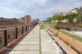 Modern architecture,Gardens of Rambla of Sants,Barcelona.