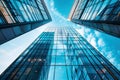 Modern Architecture, Glass Facade of Skyscrapers Reflecting Sky Royalty Free Stock Photo