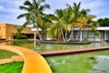 Modern architecture of Hotel Catalonia Royal Bavaro in Dominican Republic.