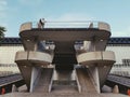 Modern architecture at parc de la Villette in Paris