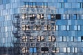 Modern architecture in paris batignolles france mirror reflections of the building glass facade