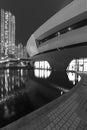 Modern architecture in Park and high rise residential building in Hong Kong city at night Royalty Free Stock Photo