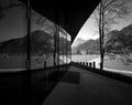 Modern architecture. Reflection. Black and White Royalty Free Stock Photo