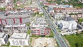 Aerial day shot above Buna Ziua district in Cluj, Romania.