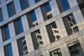 Modern architecture street in paris batignolles france mirror reflections of the building glass facade