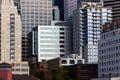 Modern architecture of tall glass buildings in downtown Seattle Royalty Free Stock Photo