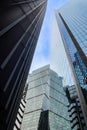 Modern architecture in the UK, glass buildings rising over the city of London, architectural growth Royalty Free Stock Photo