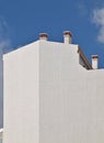 Modern architecture in white in front of blue sky Royalty Free Stock Photo