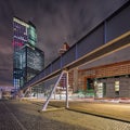 Modern architecture at Wilhelmina Square, Rotterdam at dusk. Royalty Free Stock Photo