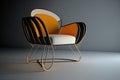 modern armchair with sinuous, curved lines and sleek metal legs for a minimalist design