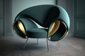 modern armchair with sinuous, curved lines and sleek metal legs for a minimalist design