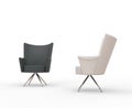 Modern armchairs - grey and white
