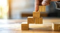 modern arranging wood block stacking with business strategy and Action plan,targeting. Generative Ai