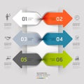 Modern arrow business spiral infographics option. Royalty Free Stock Photo