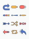 Modern Arrow Icon Set Collection Colorful User Interface