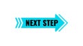 Modern Arrows with text Next steps. Blue arrow right. Royalty Free Stock Photo