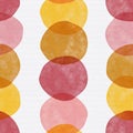 Modern art abstract seamless pattern. Contemporary Mod Art repeating background. Pink red gold orange textured circles, Royalty Free Stock Photo