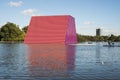 Modern art : Christo`s `Mastaba` - stacked bright color barrels. 3