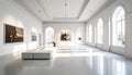 Bright and Spacious Art Gallery Interior with Natural Light Royalty Free Stock Photo