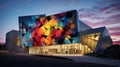 Modern art museum outdoor with colorful architecture