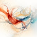 Abstract Digital Art: Blue, Orange, And Red Color With Soft Lines