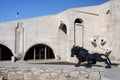 Modern art statue (lion) near Yerevan Cascade,Armenia