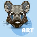 Modern art therapy poster with multicolor totem rat