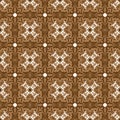 Modern art work motifs design on Kawung batik design with smooth mocca color concept