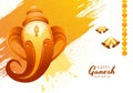 Modern artistic happy ganesh chaturthi festival card background