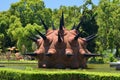 A modern sculpture artwork at Kyoto botanical garden, Japan