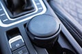 Modern ashtray for cigarettes, close-up. Smoking in the car Royalty Free Stock Photo