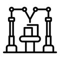 Modern assembly line icon, outline style Royalty Free Stock Photo