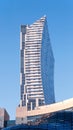 Modern asymmetric skyscraper