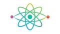 Modern Atom Icon: Abstract Scientific Symbol, vector design Generative AI Royalty Free Stock Photo