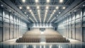 Modern auditorium interior design rows of empty seats in a spacious hall with bright lighting and high ceilings. Generative AI Royalty Free Stock Photo