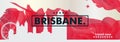 Australia Brisbane skyline city gradient vector poster