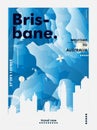 Australia Brisbane skyline city gradient vector poster