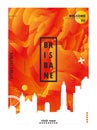 Australia Brisbane skyline city gradient vector poster