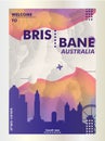 Australia Brisbane skyline city gradient vector poster