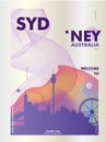 Australia Sydney skyline gradient poster