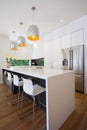 Modern Australian kitchen renovation with waterfall island bench