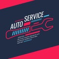 Modern auto service poster. Vector illustration