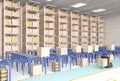 Modern Automated Logistics Center`s interior Royalty Free Stock Photo